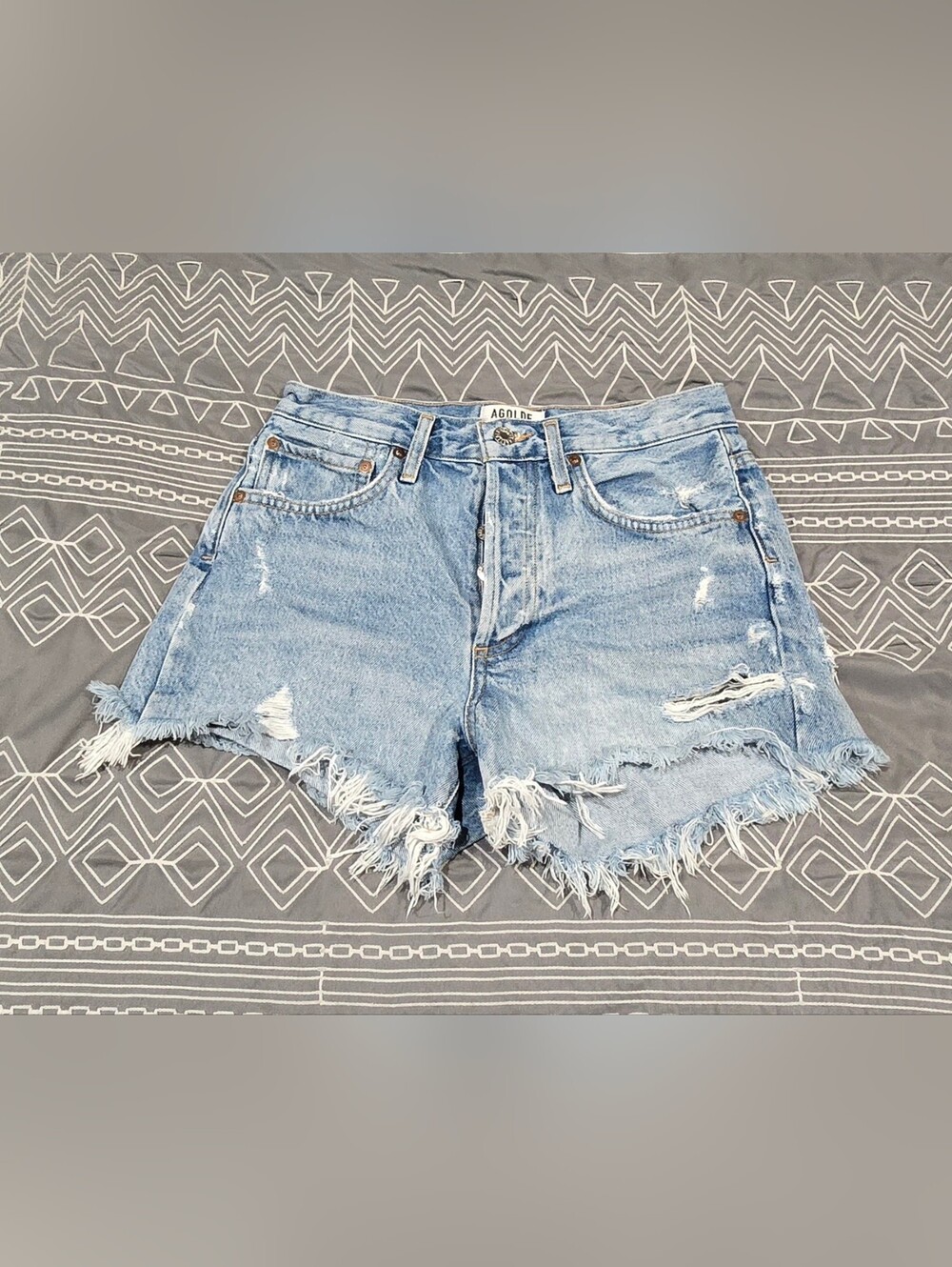 Agolde Parker High Waisted Distressed Shorts Size 25